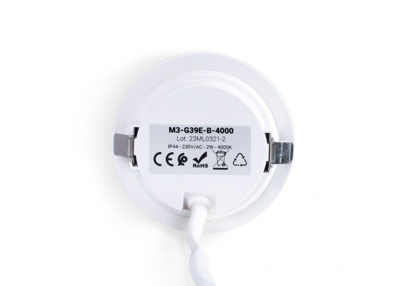 Spot LED encastré sous meuble 2W 220V AC-IP44 - M3-G39E-B-4000 - Barcelona LED Spot LED encastré sous meuble 2W 220V AC-IP44 - M3-G39E-B-4000 - Barcelona LED