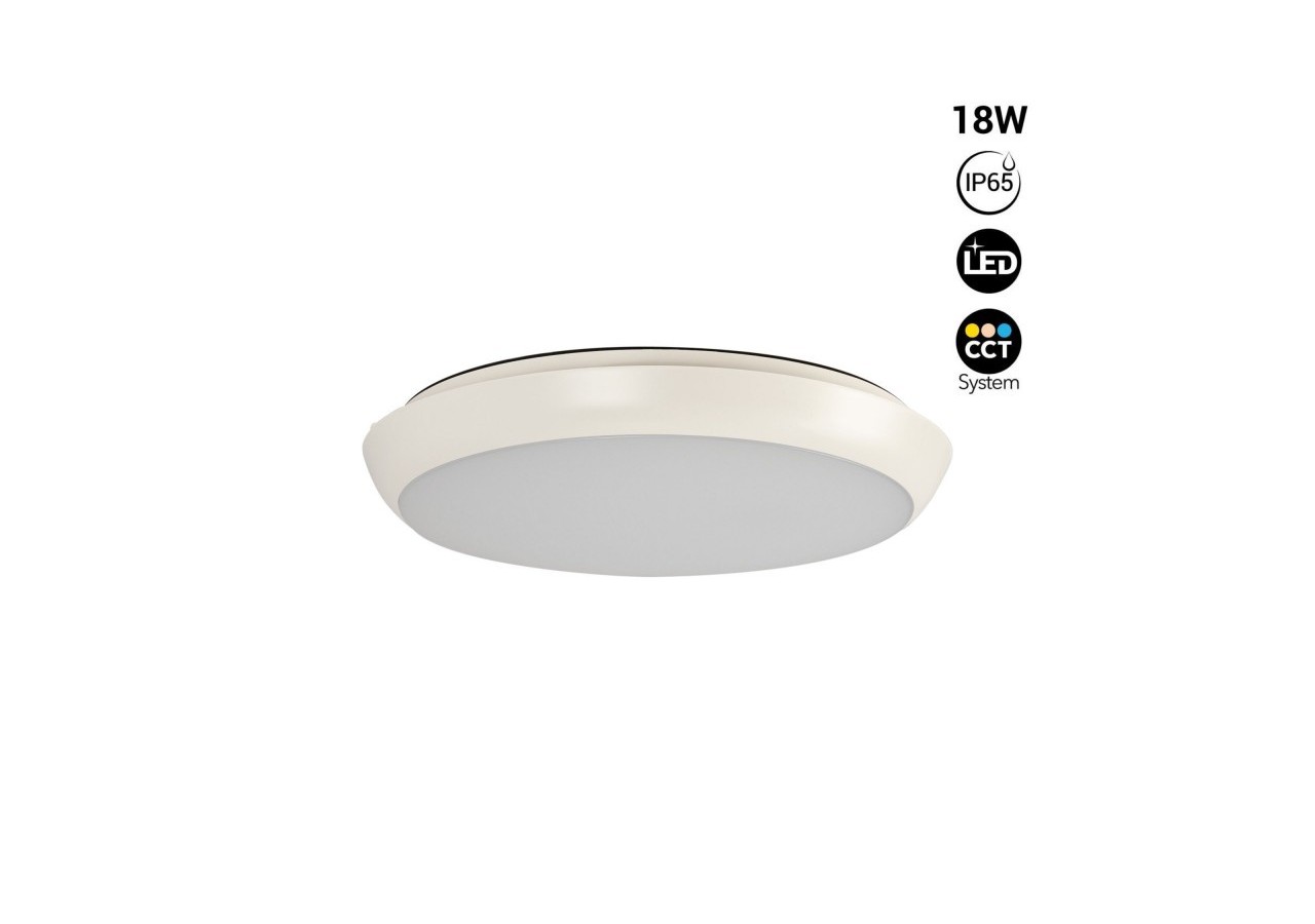 Plafonnier LED étanche CCT-18W-diamètre 25cm-1920lm-IP65 - B1760-18W-B - Barcelona LED