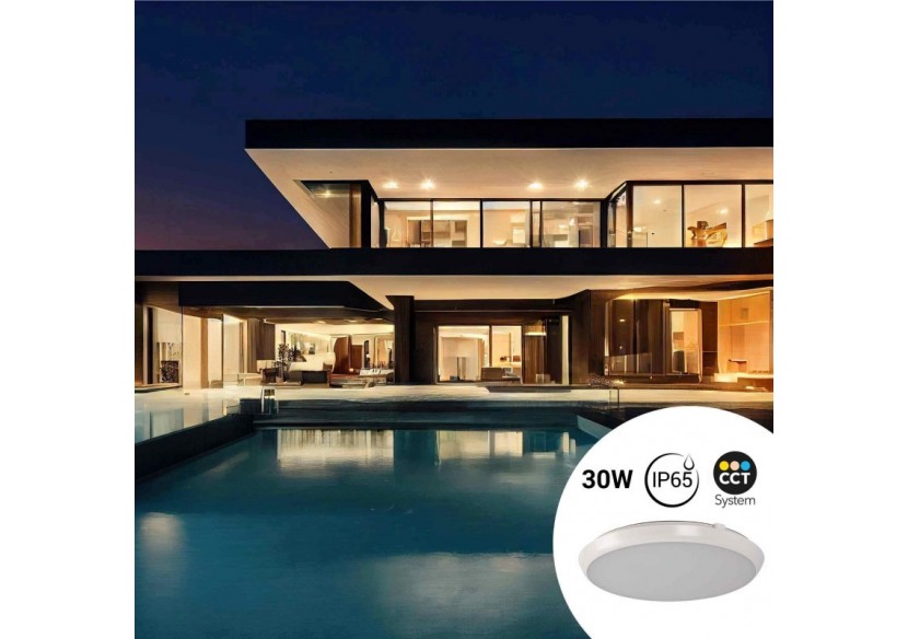 Plafonnier LED étanche CCT-30W-diamètre 35cm-3180lm-IP65 - B1760-30W-B - Barcelona LED Plafonnier LED étanche CCT-30W-diamètre 35cm-3180lm-IP65 - B1760-30W-B - Barcelona LED