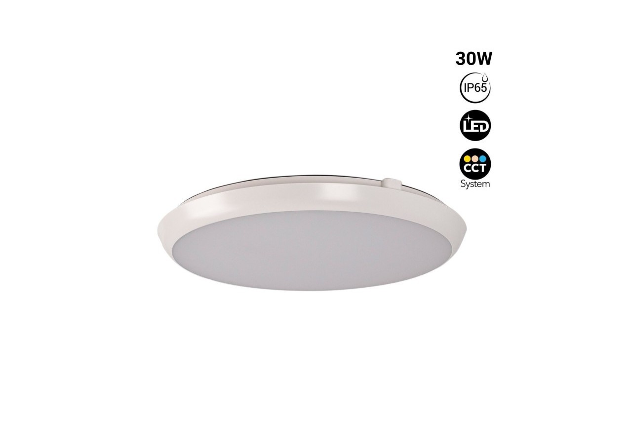 Plafonnier LED étanche CCT-30W-diamètre 35cm-3180lm-IP65 - B1760-30W-B - Barcelona LED