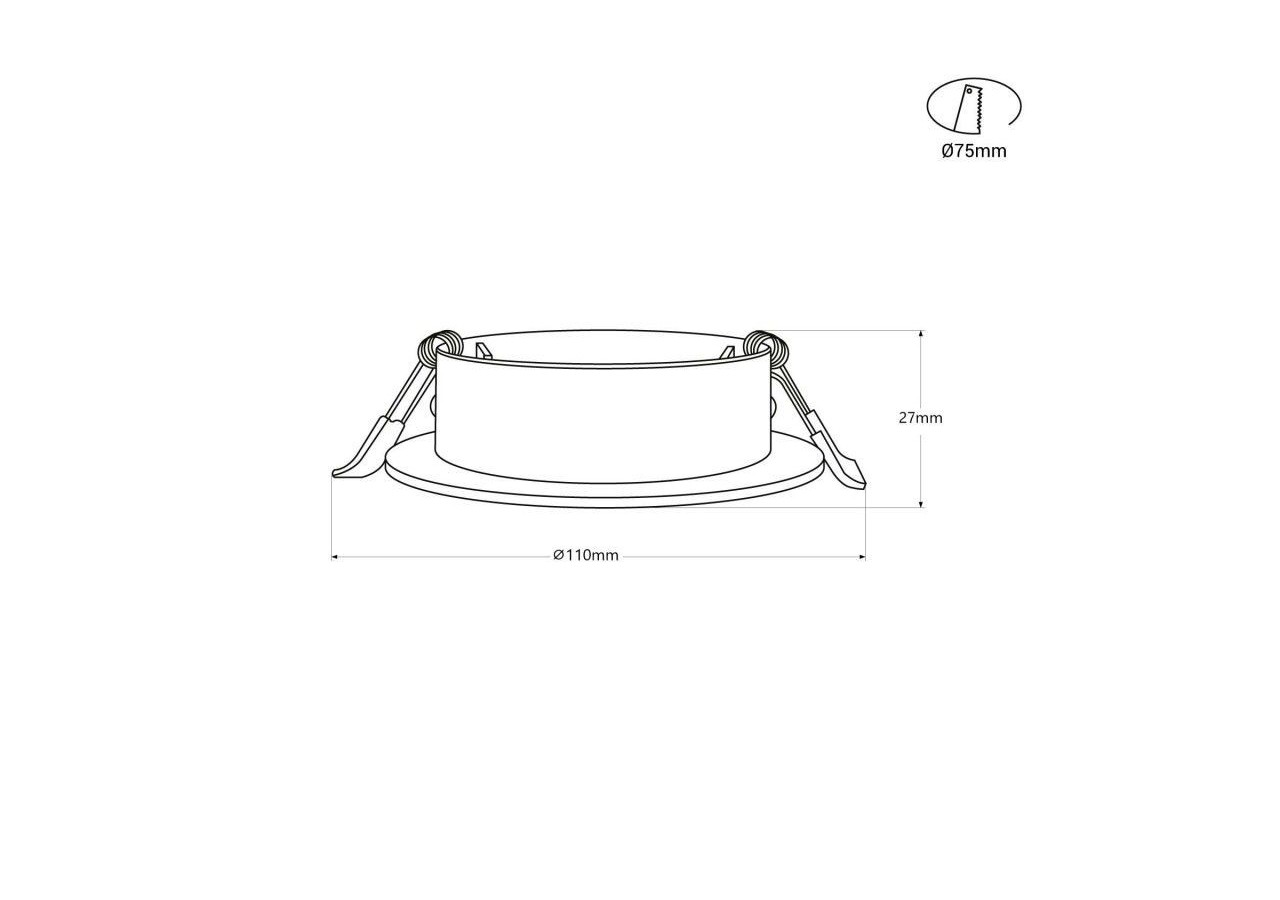 Collerette downlight ronde orientable GU10 / MR16-Coupe diamètre 75 mm - B978-R-P - Barcelona LED
