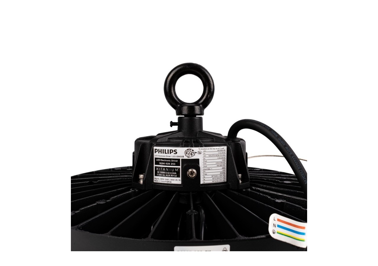 Cloche industrielle LED avec capteur de mouvement 150W-Driver Philips-Dimmable 1-10V-IP65 - K8137-150-5K-S - Barcelona LED
