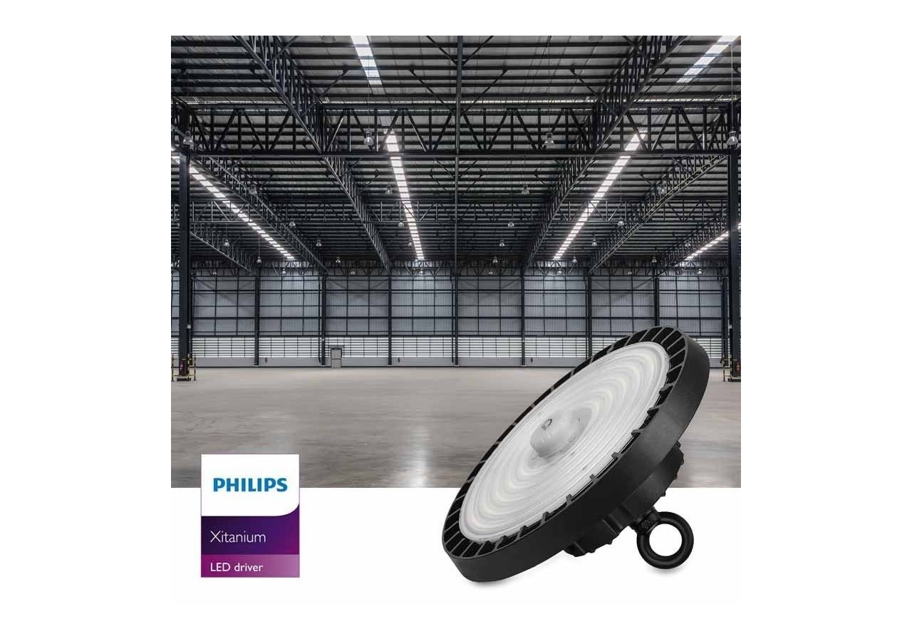Cloche industrielle LED 150W-Driver Philips-Dimmable DALI-IP65 - K8137-150-5K-D - Barcelona LED