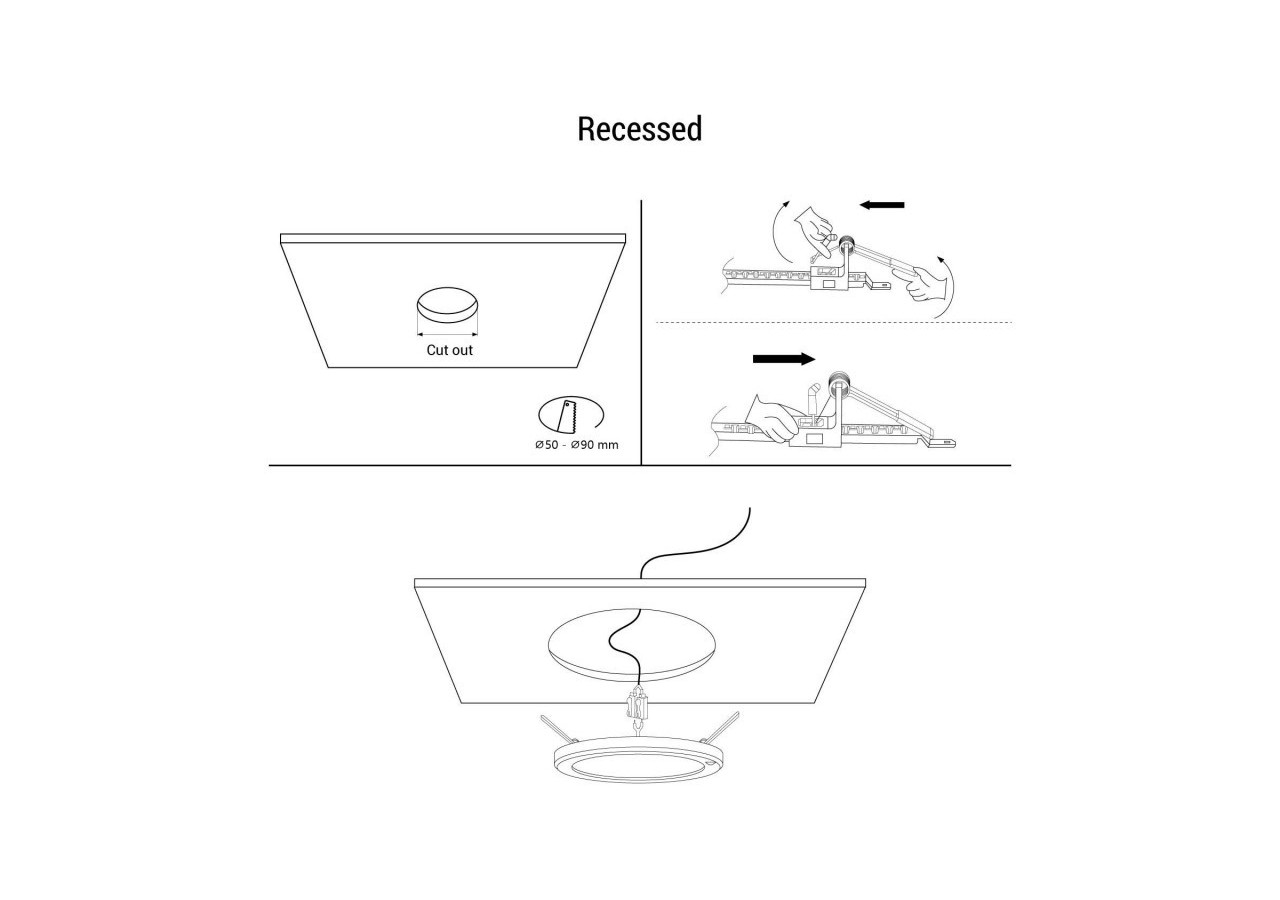 Downlight LED rond 8W-Diamètre de coupe ajustable : diamètre 50-90mm - B1276-BC - Barcelona LED