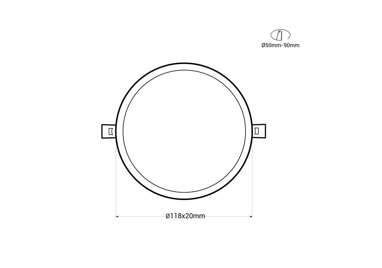 Downlight LED rond 8W-Diamètre de coupe ajustable : diamètre 50-90mm - B1276-BC - Barcelona LED