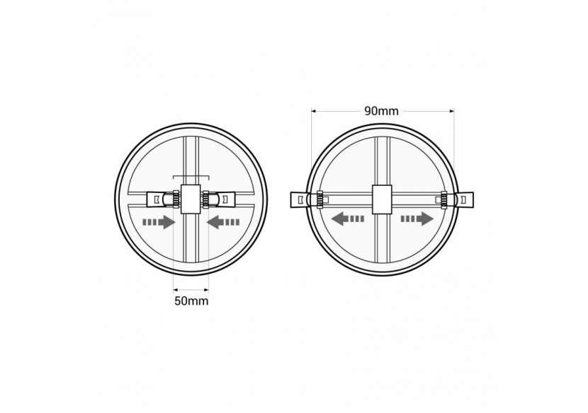 Downlight LED rond 8W-Diamètre de coupe ajustable : diamètre 50-90mm - B1276-BN - Barcelona LED
