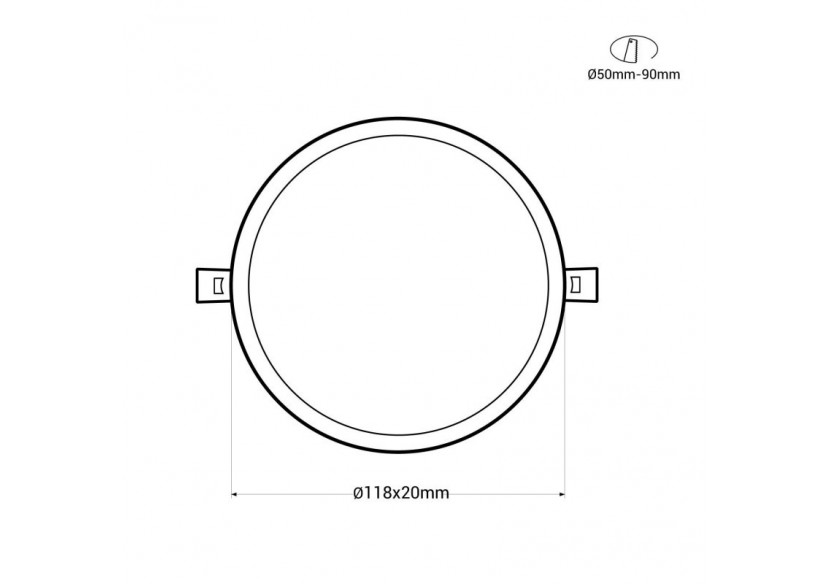 Downlight LED rond 8W-Diamètre de coupe ajustable : diamètre 50-90mm - B1276-BF - Barcelona LED