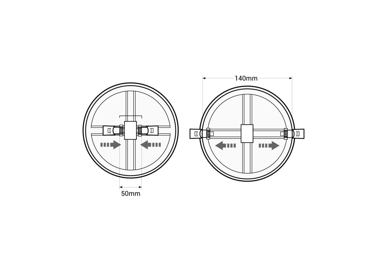 Downlight LED rond 15W-Diamètre de coupe ajustable : diamètre 50-140mm - B1277-BN - Barcelona LED