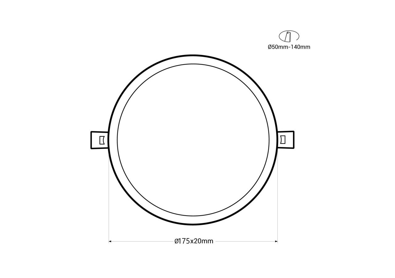Downlight LED rond 15W-Diamètre de coupe ajustable : diamètre 50-140mm - B1277-BN - Barcelona LED