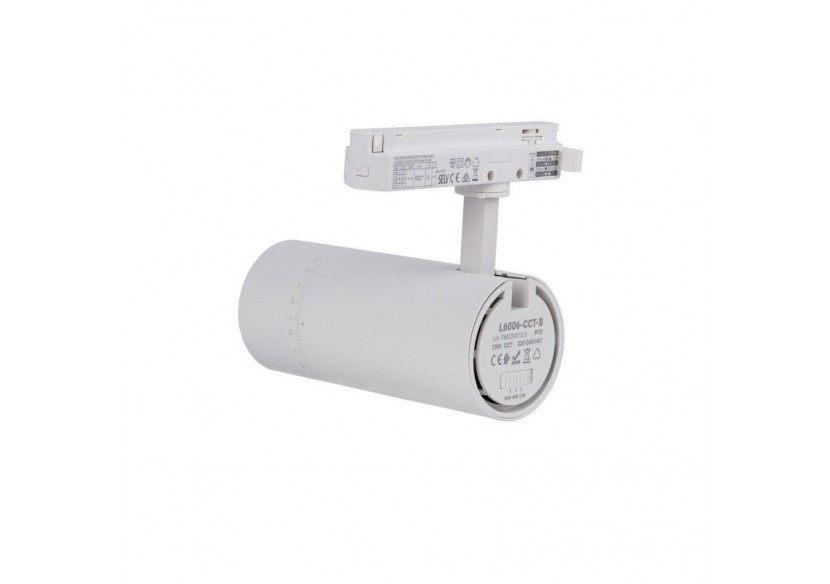 Spot LED sur rail monophasé CCT 25W-COB-Ouverture réglable 24-60 degrés - L6006-CCT-B - Barcelona LED Spot LED sur rail monophasé CCT 25W-COB-Ouverture réglable 24-60 degrés - L6006-CCT-B - Barcelona LED