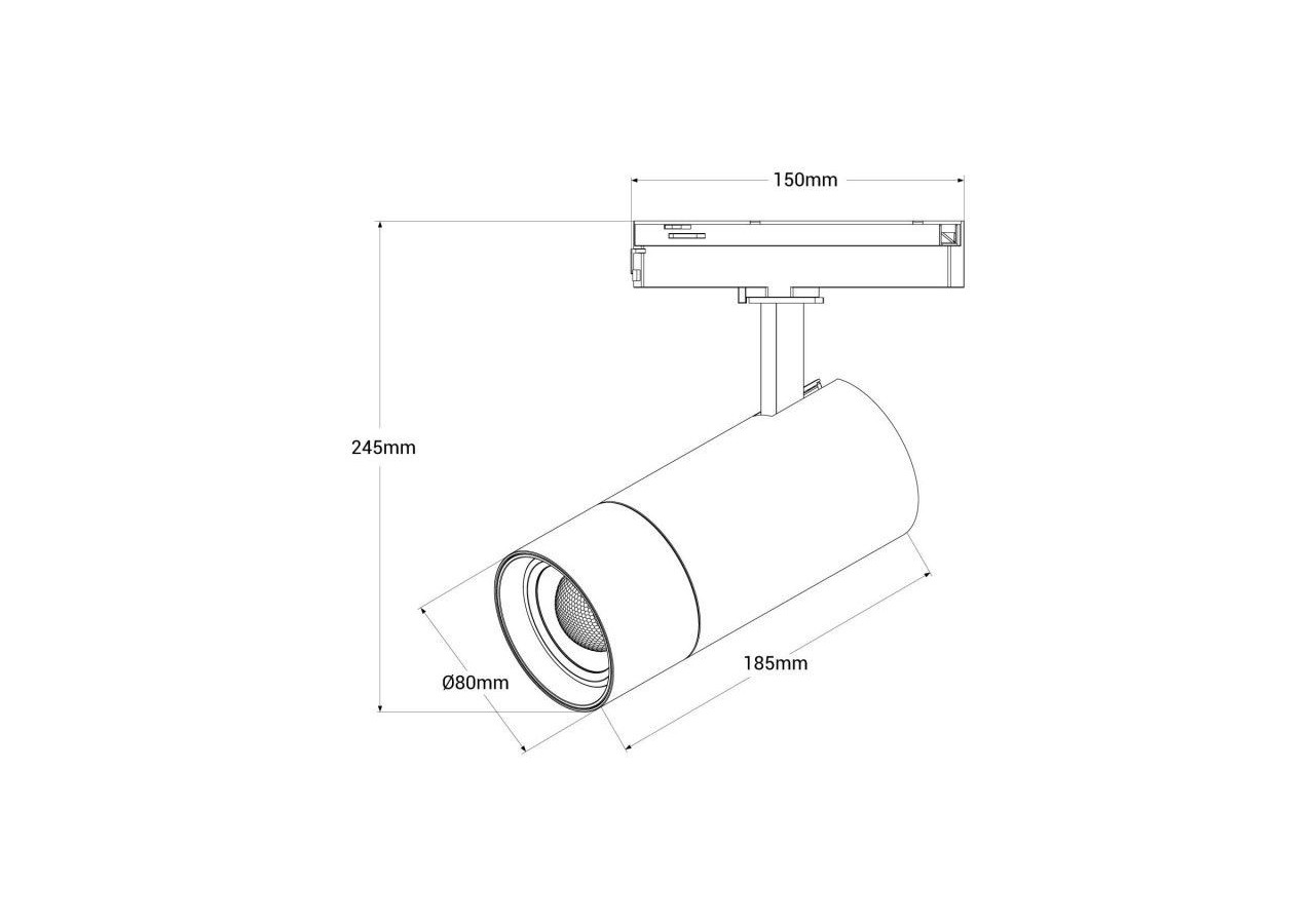 Spot LED sur rail monophasé CCT 25W-COB-Ouverture réglable 24-60 degrés - L6006-CCT-B - Barcelona LED