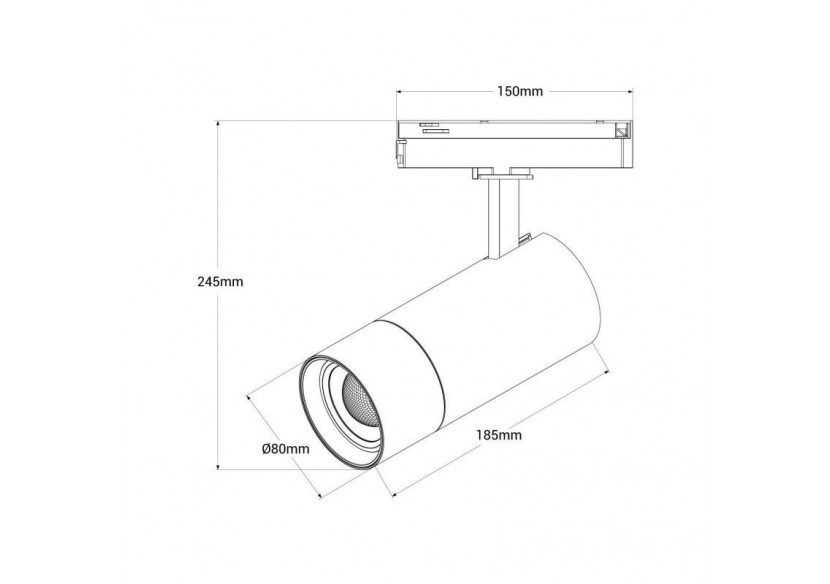 Spot LED sur rail monophasé CCT 25W-COB-Ouverture réglable 24-60 degrés - L6006-CCT-B - Barcelona LED Spot LED sur rail monophasé CCT 25W-COB-Ouverture réglable 24-60 degrés - L6006-CCT-B - Barcelona LED