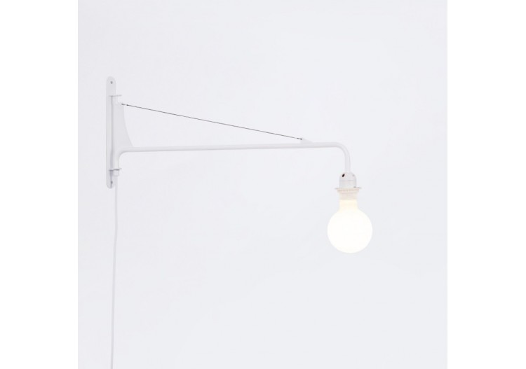 Applique murale orientable avec câble et prise "Pitt" / Inspiration "Petite Potence" - L3094-B - Barcelona LED