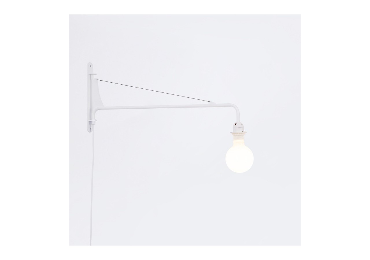 Applique murale orientable avec câble et prise "Pitt" / Inspiration "Petite Potence" - L3094-B - Barcelona LED