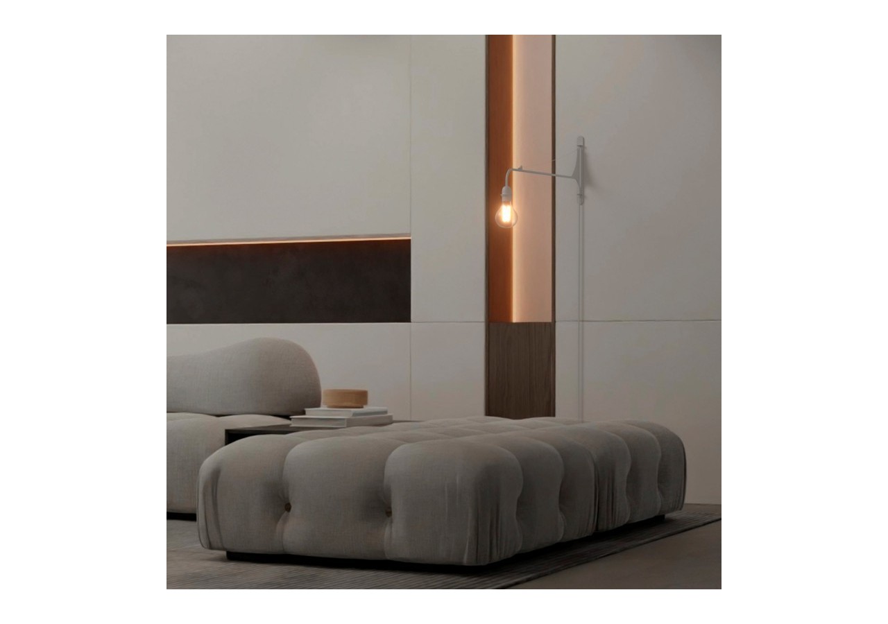 Applique murale orientable avec câble et prise "Pitt" / Inspiration "Petite Potence" - L3094-B - Barcelona LED