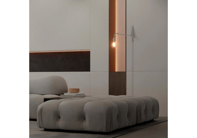 Applique murale orientable avec câble et prise "Pitt" / Inspiration "Petite Potence" - L3094-B - Barcelona LED Applique murale orientable avec câble et prise "Pitt" / Inspiration "Petite Potence" - L3094-B - Barcelona LED