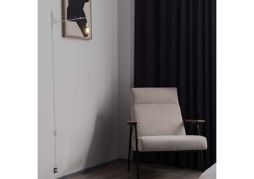 Applique murale orientable avec câble et prise "Pitt" / Inspiration "Petite Potence" - L3094-B - Barcelona LED Applique murale orientable avec câble et prise "Pitt" / Inspiration "Petite Potence" - L3094-B - Barcelona LED