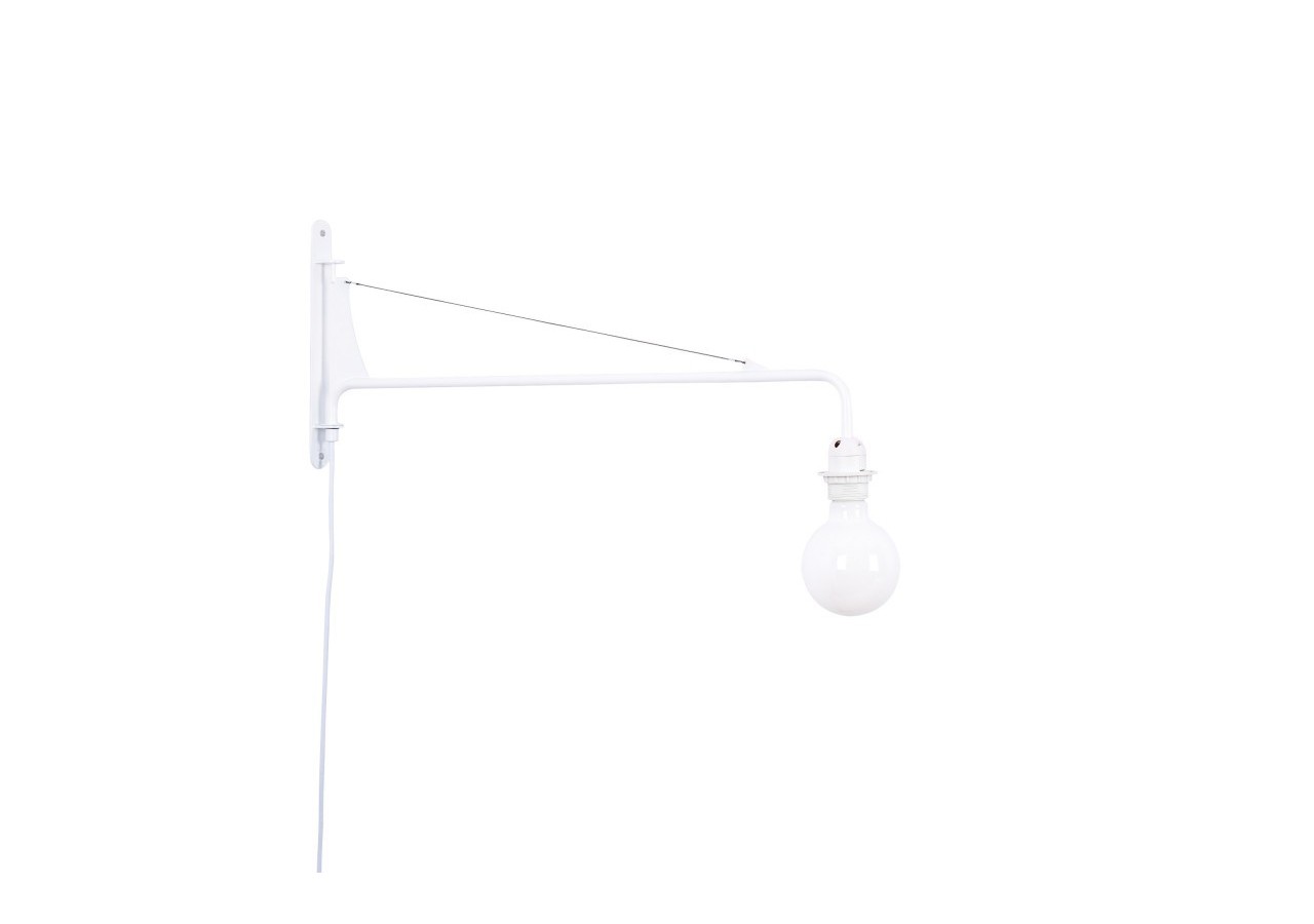 Applique murale orientable avec câble et prise "Pitt" / Inspiration "Petite Potence" - L3094-B - Barcelona LED