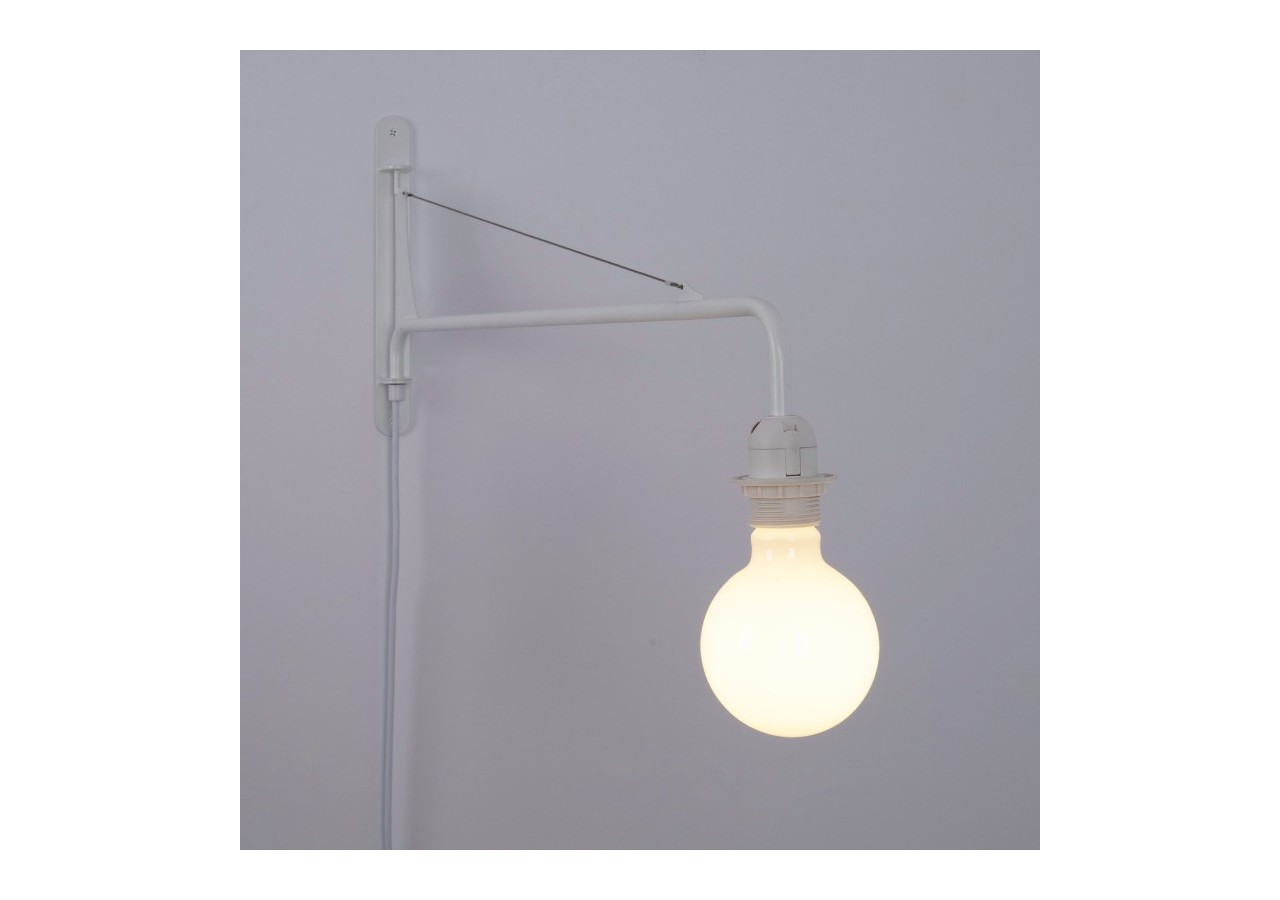 Applique murale orientable avec câble et prise "Pitt" / Inspiration "Petite Potence" - L3094-B - Barcelona LED