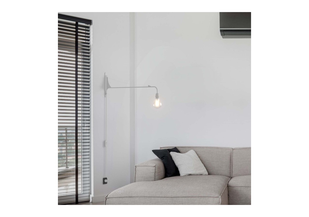 Applique murale orientable avec câble et prise "Pitt" / Inspiration "Petite Potence" - L3094-B - Barcelona LED