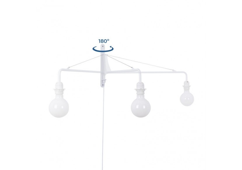 Applique murale orientable avec câble et prise "Pitt" / Inspiration "Petite Potence" - L3094-B - Barcelona LED Applique murale orientable avec câble et prise "Pitt" / Inspiration "Petite Potence" - L3094-B - Barcelona LED