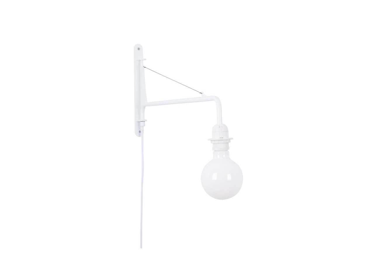 Applique murale orientable avec câble et prise "Pitt" / Inspiration "Petite Potence" - L3094-B - Barcelona LED