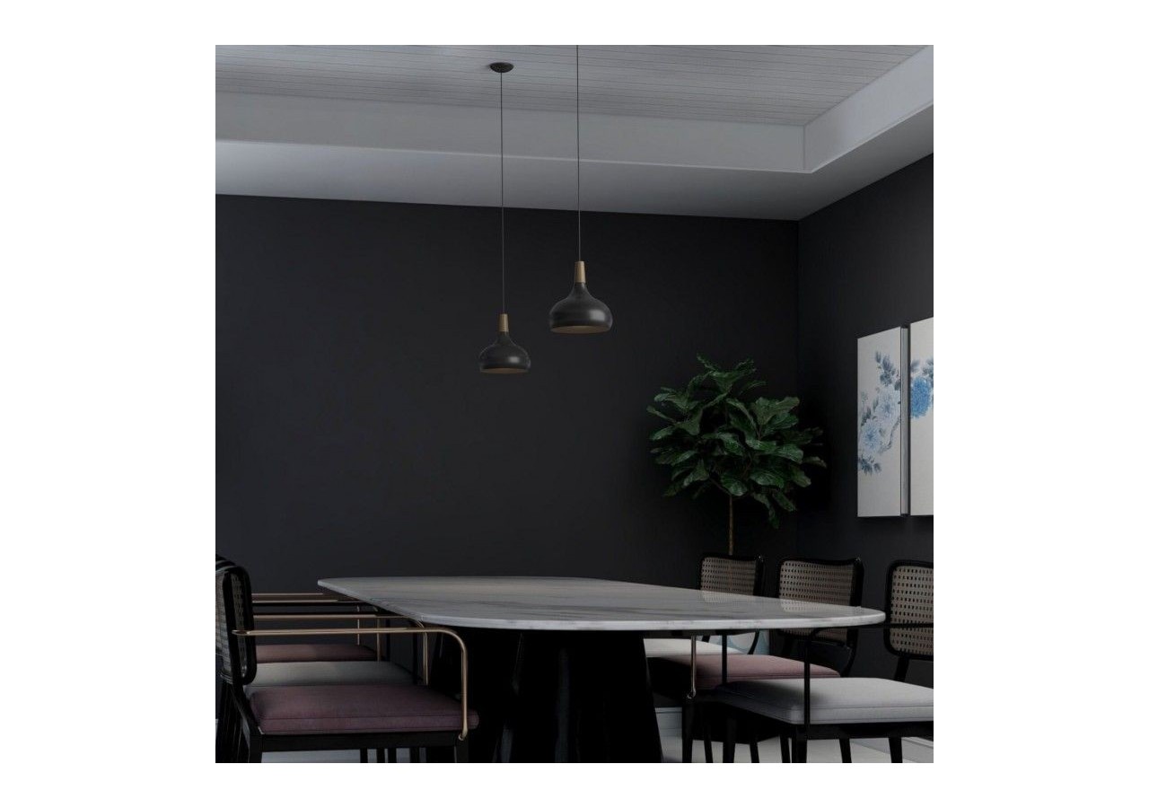 Suspension en métal et bois "Loop" - LN3020-N - Barcelona LED