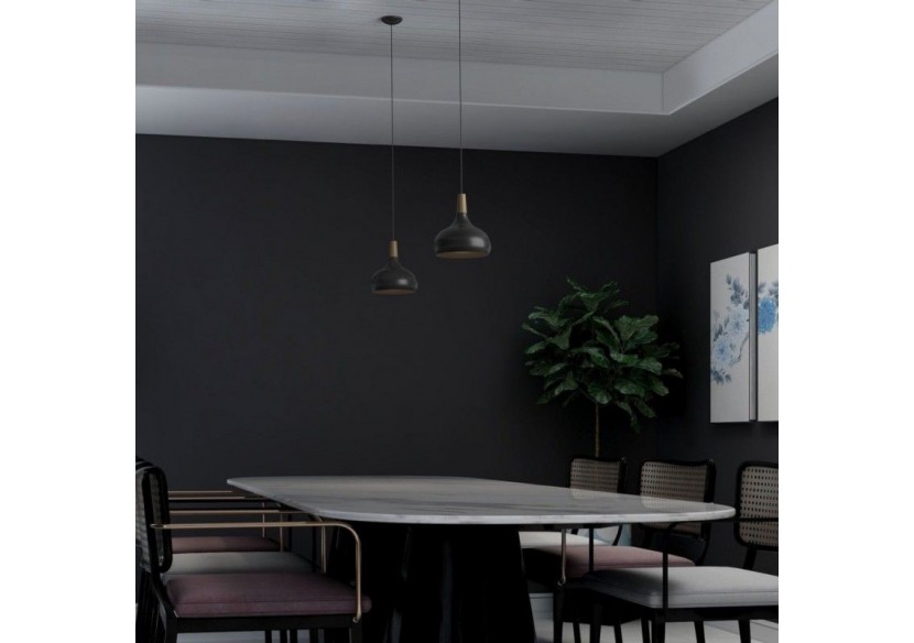 Suspension en métal et bois "Loop" - LN3020-N - Barcelona LED