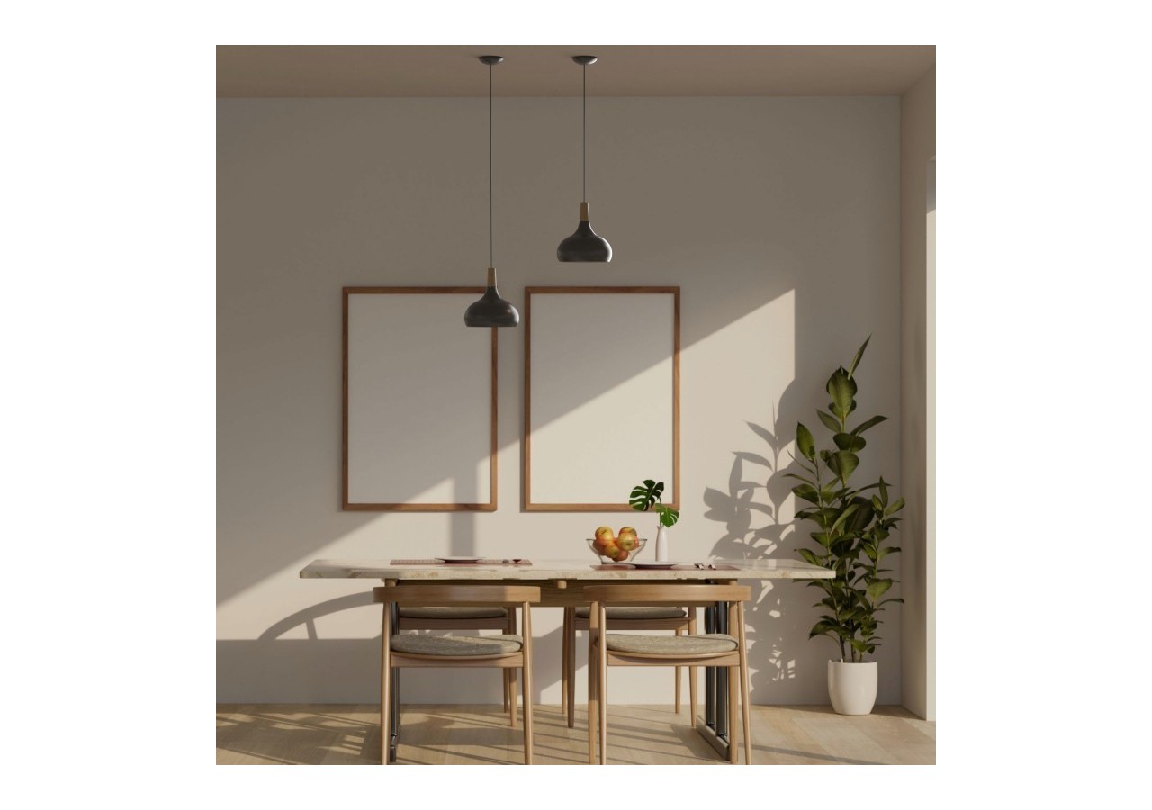 Suspension en métal et bois "Loop" - LN3020-N - Barcelona LED