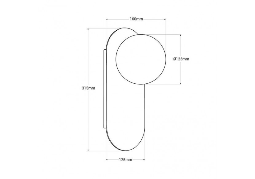 Applique murale boule en verre "Brian"-E27 - LN1548-B - Barcelona LED Applique murale boule en verre "Brian"-E27 - LN1548-B - Barcelona LED