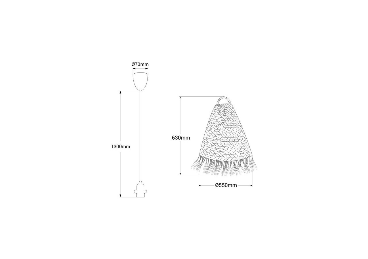 Suspension en fibre naturelle "NAM XL" - K189-B - Barcelona LED