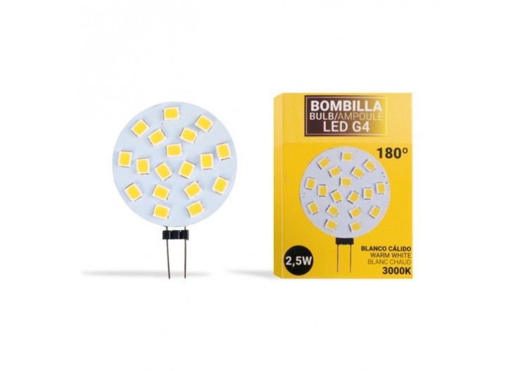 Ampoule LED G4 2,5W bi-pin plate 12V AC/DC - BS1-G4SL-2,5W-BC - Barcelona LED