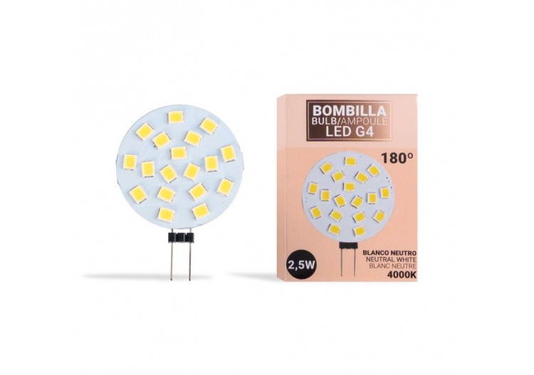 Ampoule LED G4 2,5W bi-pin plate 12V AC/DC - BS1-G4SL-2,5W-BN - Barcelona LED