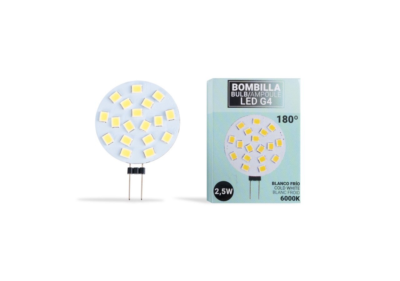 Ampoule LED G4 2,5W bi-pin plate 12V AC/DC - BS1-G4SL-2,5W-BF - Barcelona LED