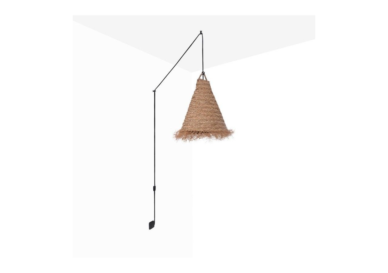 Suspension en fibre naturelle "NAM XL" avec interrupteur et prise - K189-C-N - Barcelona LED