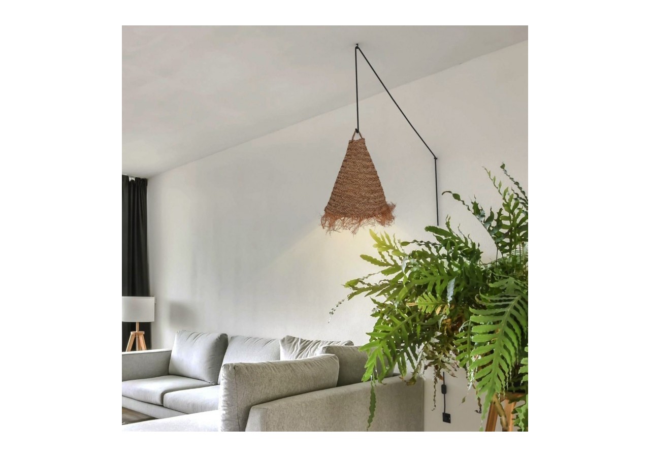 Suspension en fibre naturelle "NAM XL" avec interrupteur et prise - K189-C-N - Barcelona LED