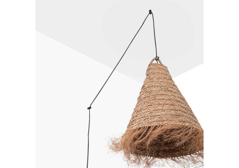 Suspension en fibre naturelle "NAM XL" avec interrupteur et prise - K189-C-N - Barcelona LED