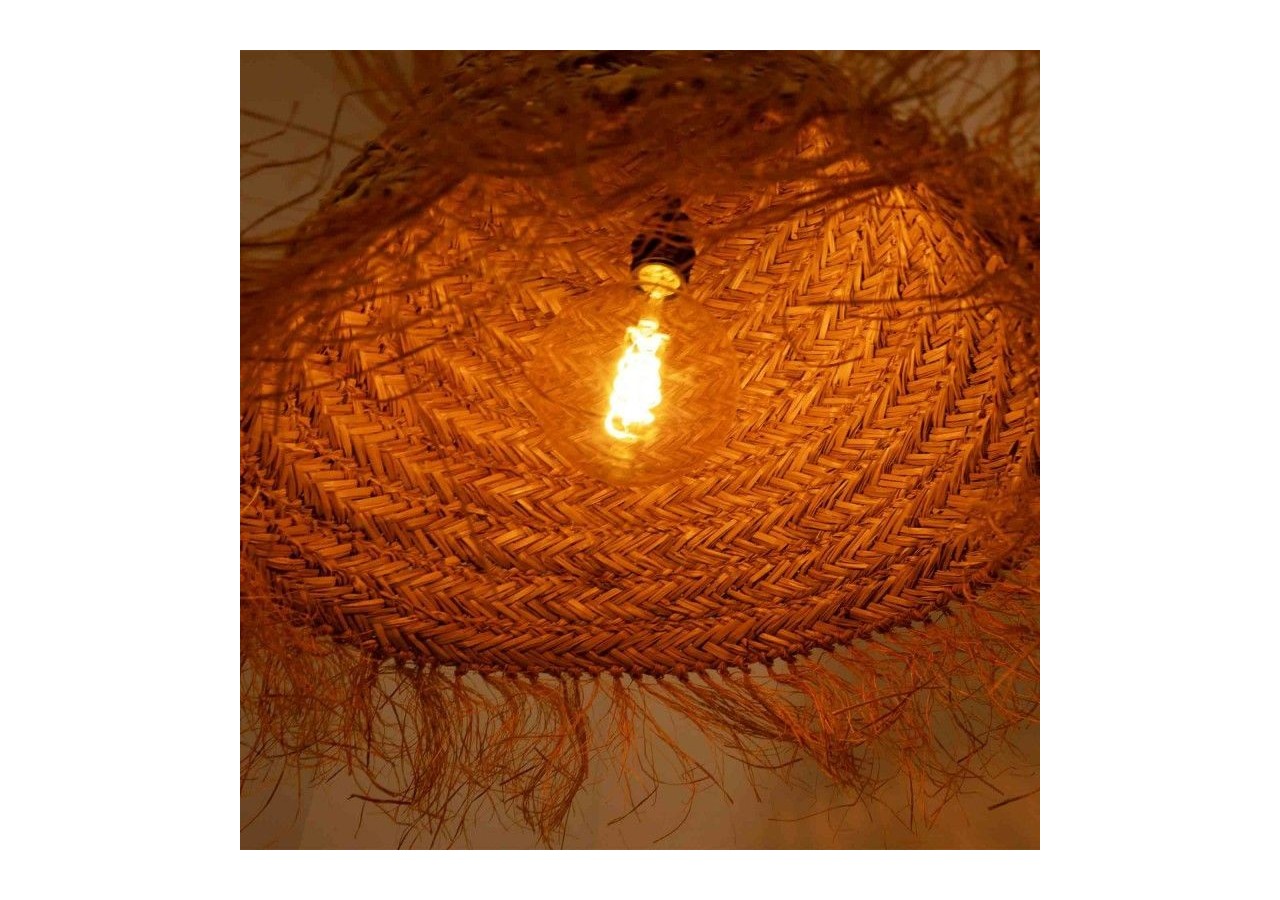 Suspension en fibre naturelle "NAM XL" avec interrupteur et prise - K189-C-N - Barcelona LED