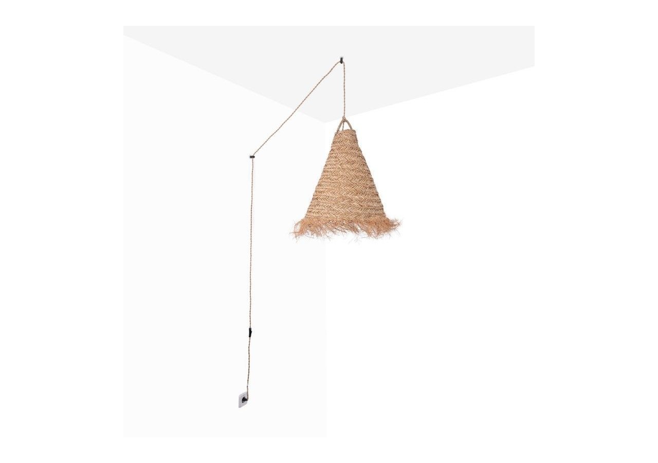 Suspension en fibre naturelle "NAM XL" avec interrupteur et prise - K189-C-CU - Barcelona LED