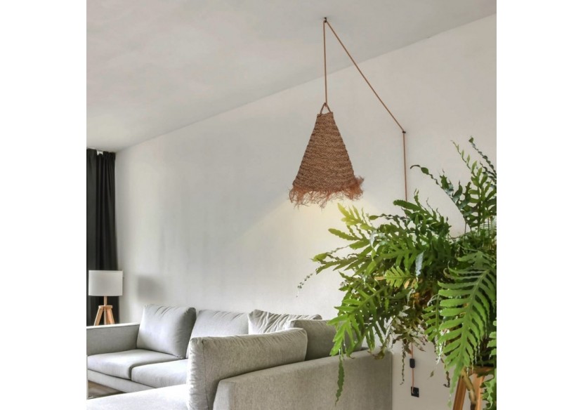 Suspension en fibre naturelle "NAM XL" avec interrupteur et prise - K189-C-CU - Barcelona LED Suspension en fibre naturelle "NAM XL" avec interrupteur et prise - K189-C-CU - Barcelona LED