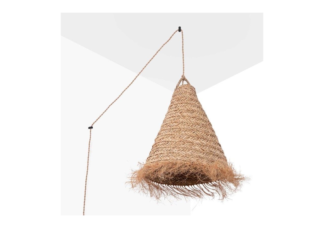 Suspension en fibre naturelle "NAM XL" avec interrupteur et prise - K189-C-CU - Barcelona LED