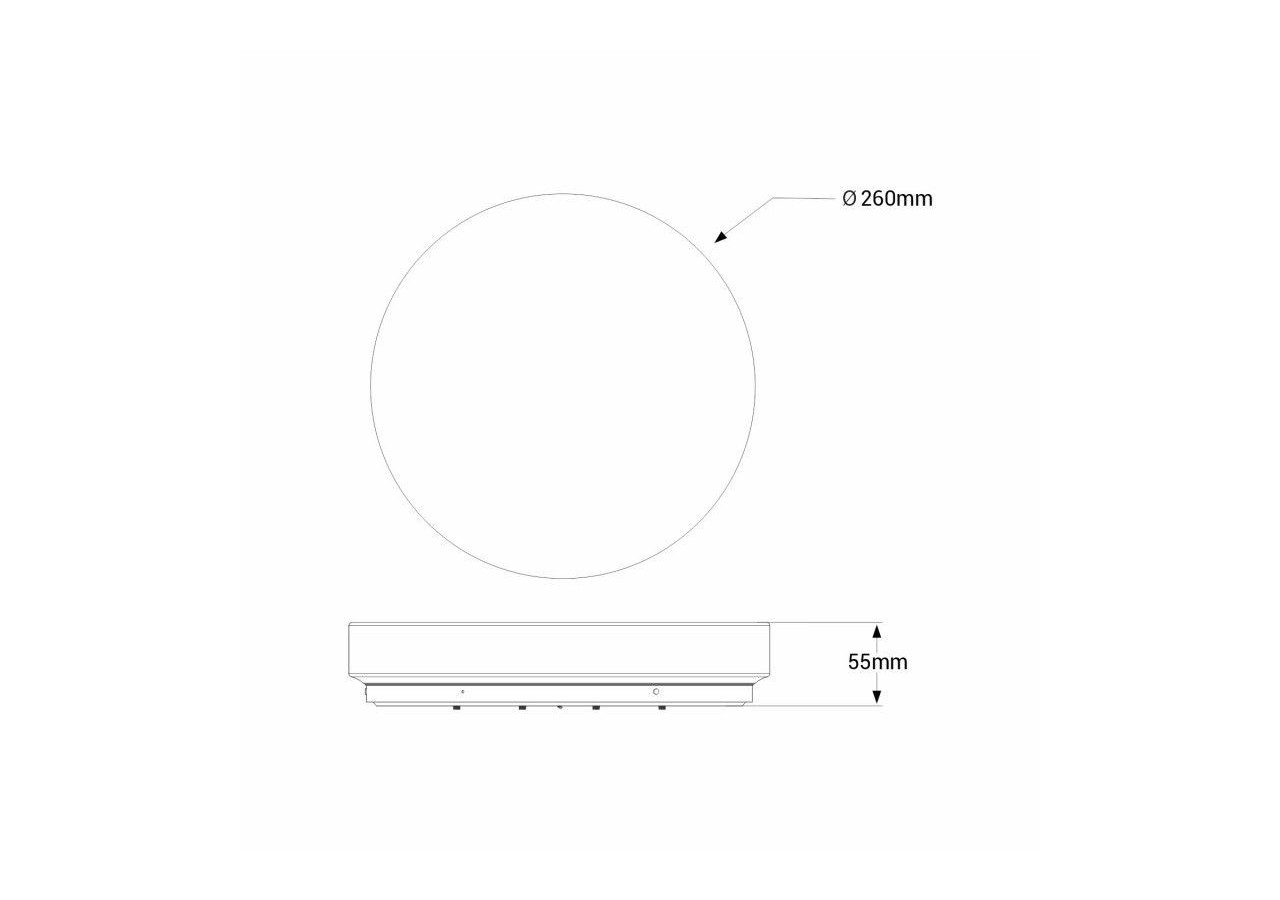 Plafonnier LED en saillie 26cm-18W-1800lm-IP20 - B1765-18W-BN - Barcelona LED