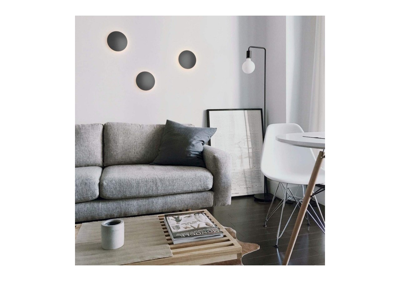 Applique murale LED ronde "Eclipsis" 12W-3000K-IRC90-Driver KeGu-IP20 - LN1587-12W-N - Barcelona LED