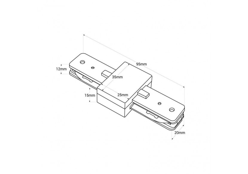 Jonction droite pour rail monophasé en PVC (Réf. BTMP) - BTMP-GB02-B - Barcelona LED Jonction droite pour rail monophasé en PVC (Réf. BTMP) - BTMP-GB02-B - Barcelona LED