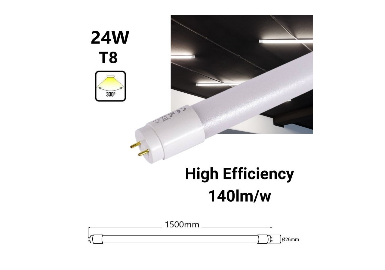 Lot de 100-Tube LED T8 150cm-24W-140lm/W - K4014-100BN - Barcelona LED