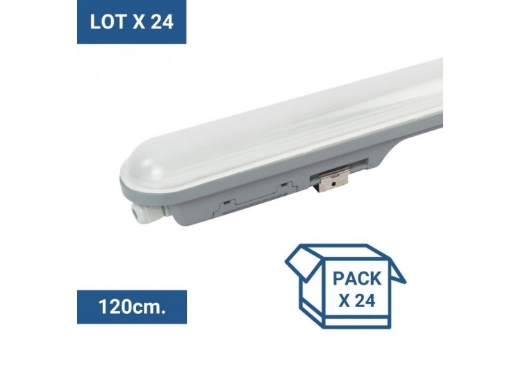 Lot x 24-Réglette étanche LED connectable 36W-120cm-IP65 - K8420-24-120BN - Barcelona LED