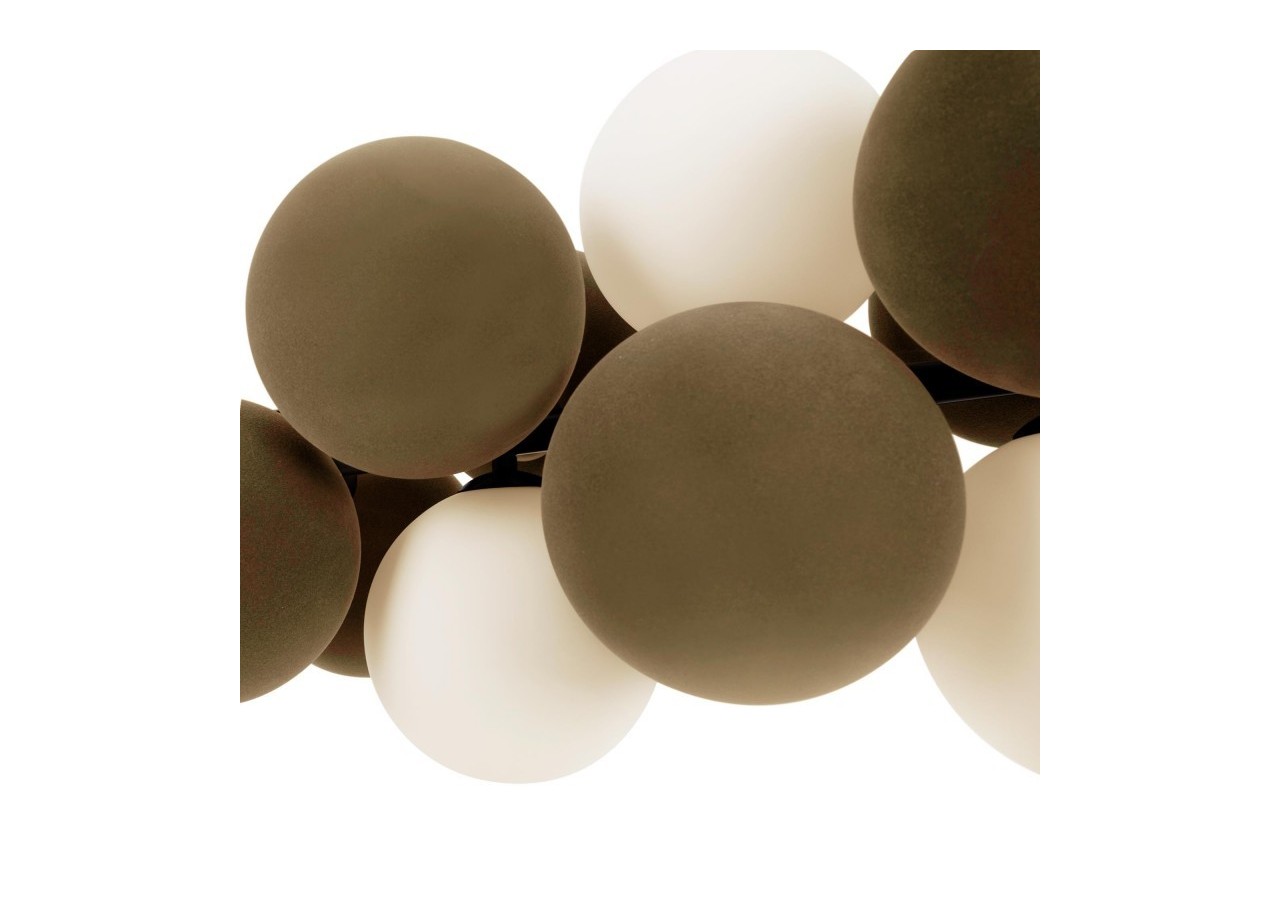 Suspension acoustique horizontale "DRAC"-4 globes lumineux et 8 globes absorbants - B206-H-CB - Barcelona LED