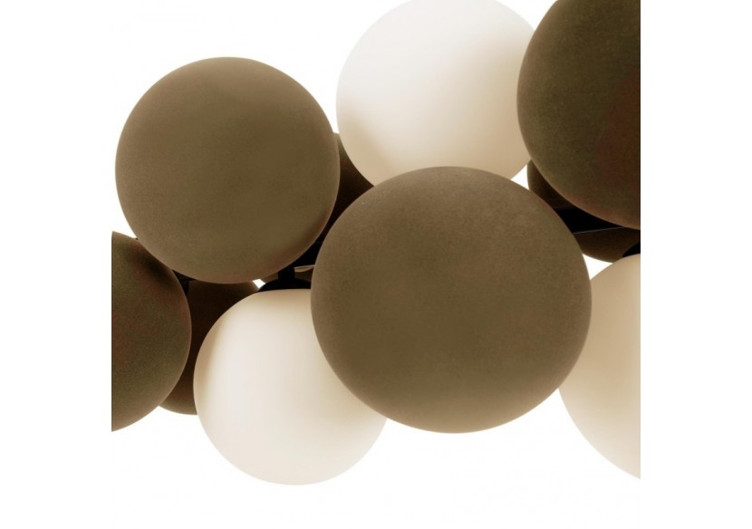 Suspension acoustique horizontale "DRAC"-4 globes lumineux et 8 globes absorbants - B206-H-CB - Barcelona LED