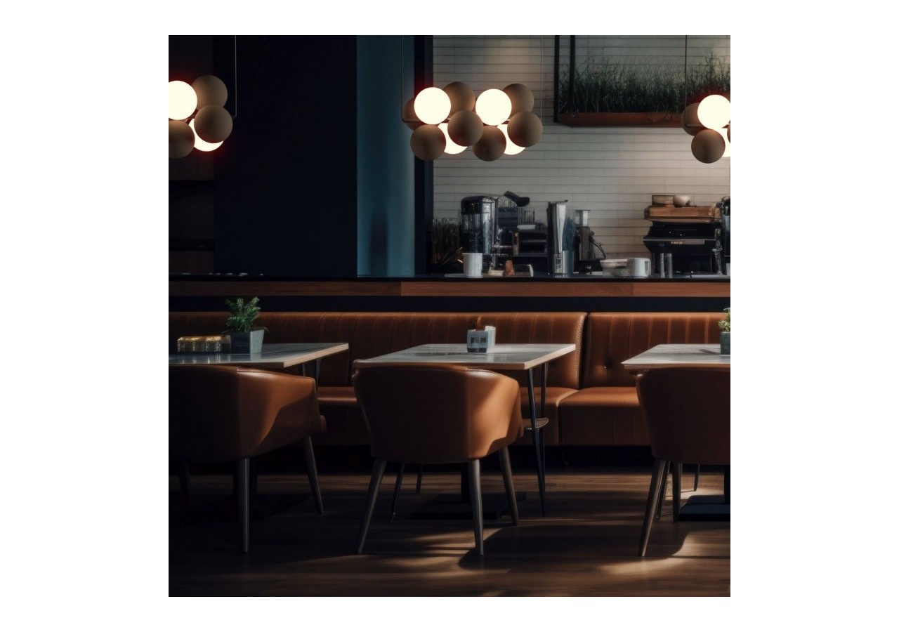 Suspension acoustique horizontale "DRAC"-4 globes lumineux et 8 globes absorbants - B206-H-CB - Barcelona LED