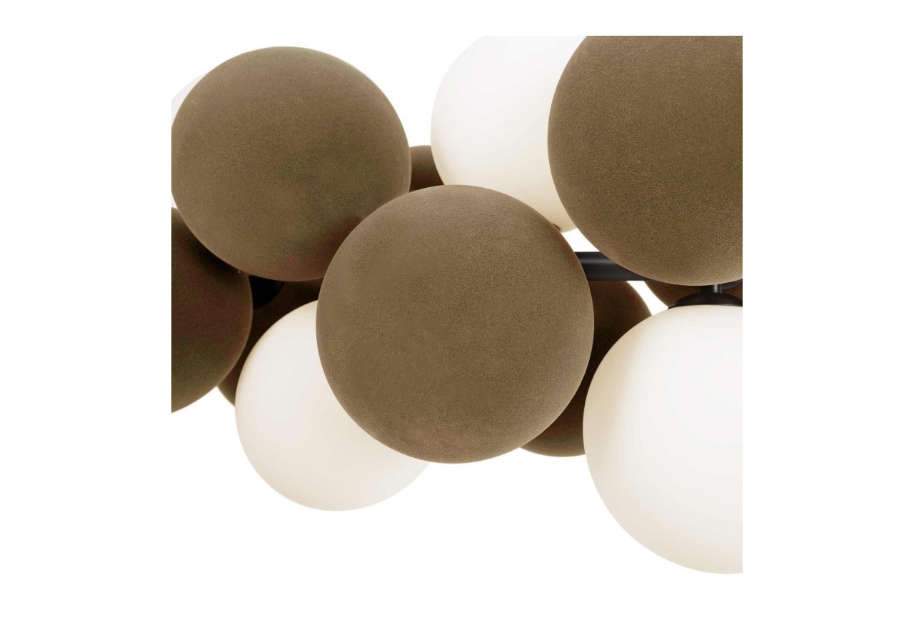 Suspension acoustique horizontale "DRAC"-4 globes lumineux et 8 globes absorbants - B206-H-CB - Barcelona LED